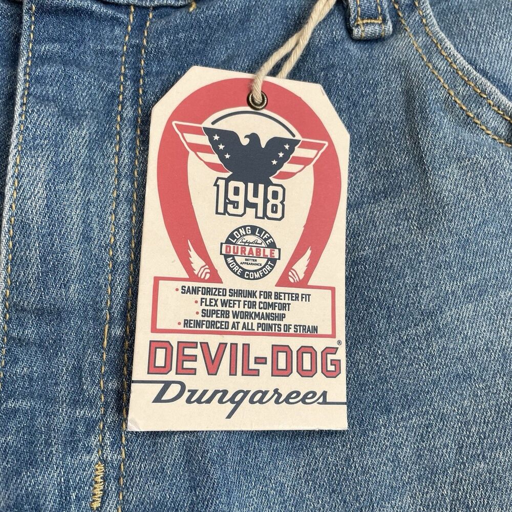 Devil Dog Athletic Fit Stretch Jeans Mens Denim Medium Wash Faded Size 36x32 NEW - Picture 8 of 15